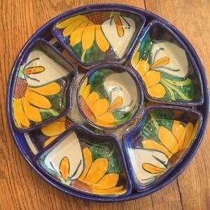 Colorful Floral Ceramic Serving Platter